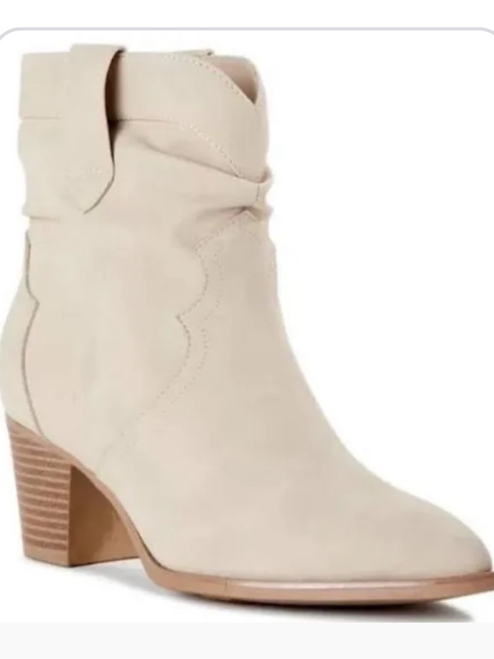 Time and Tru Women's Ankle Heeled Boots in Beige